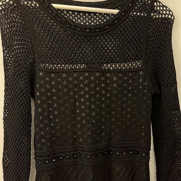 Black crochet style knit dress - Picture 3 of 4